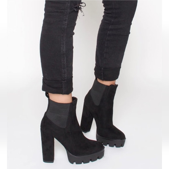 Chunky Platform Boots Ankle Booties 9 - Picture 1 of 5